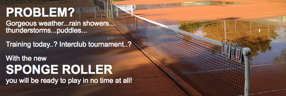 Tennisplatz trocknen - Schwammroller Reri